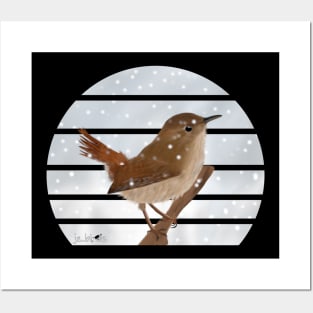 Wren Winter Snow Bird Watching Birding Ornithologist Gift Posters and Art